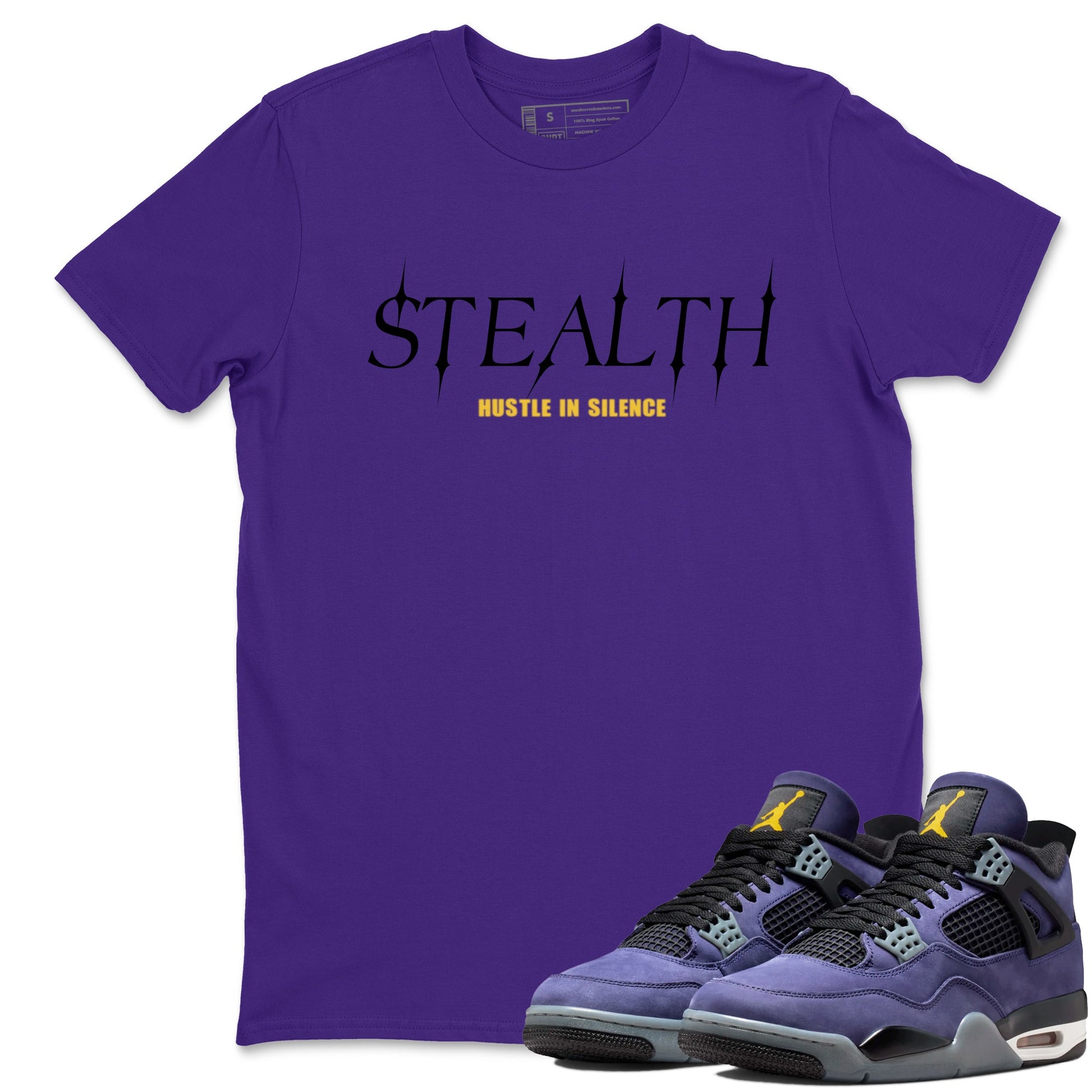 Sneaker match tees – Sneaker Tees To Match Air Jordan 4 Lakeshow Shoes – Stealth Tee Purple 1