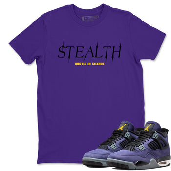 Sneaker match tees – Sneaker Tees To Match Air Jordan 4 Lakeshow Shoes – Stealth Tee Purple 1