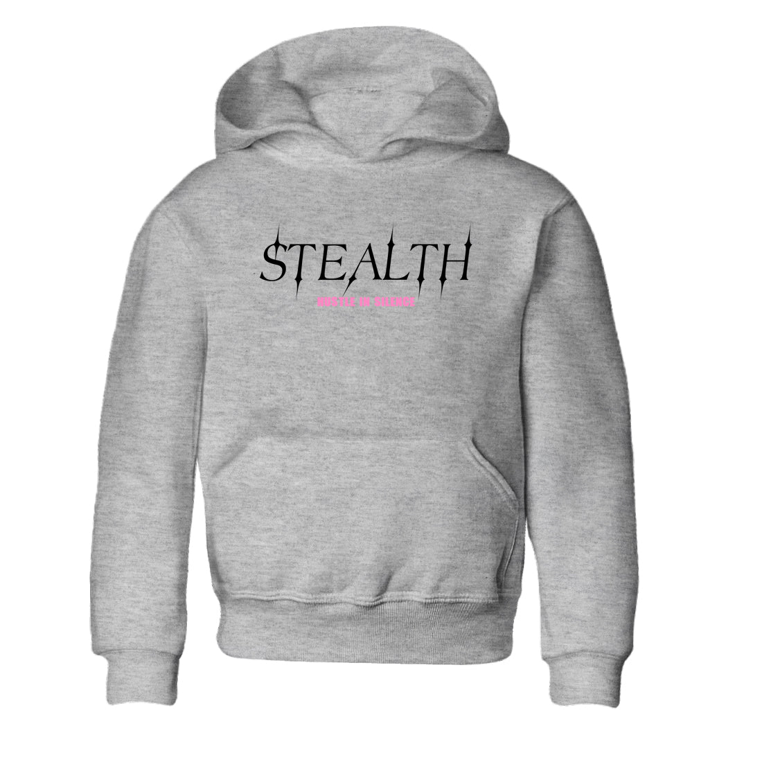 Perfect Valentine's Day Gifts graphic tee  – Sneaker Tees To Match Air Jordan 4 Pink Thunder – Stealth Kids Graphic T-Shirt Heather Grey 2