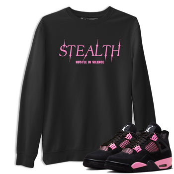 Perfect Valentine's Day Gifts graphic tee  – Sneaker Tees To Match Air Jordan 4 Pink Thunder – Stealth Tee Black 1
