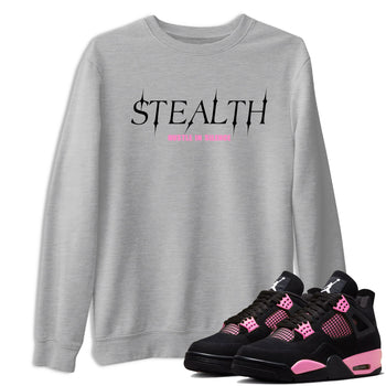 Perfect Valentine's Day Gifts graphic tee  – Sneaker Tees To Match Air Jordan 4 Pink Thunder – Stealth Tee Heather Grey 1