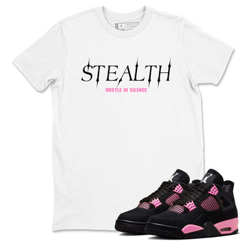 Perfect Valentine's Day Gifts graphic tee  – Sneaker Tees To Match Air Jordan 4 Pink Thunder – Stealth Tee White 1