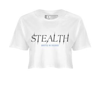 Sneakerfit for Sneakerheads – Sneaker Tees To Match Air Jordan 5 Wolf Grey Sneakers – Stealth Crop T-Shirt White 2