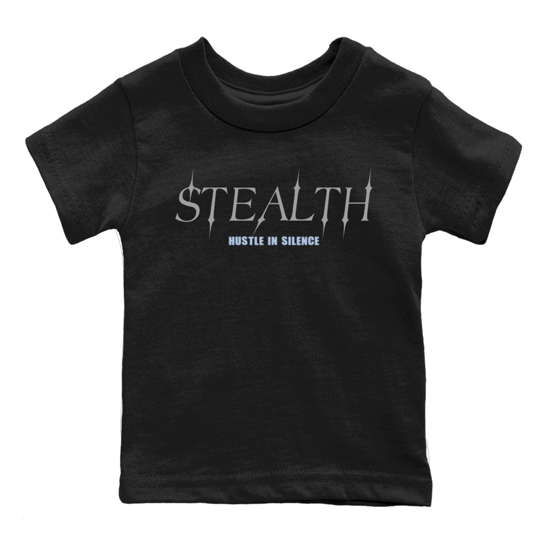 Sneakerfit for Sneakerheads – Sneaker Tees To Match Air Jordan 5 Wolf Grey Sneakers – Stealth Kids T-Shirt Black 2