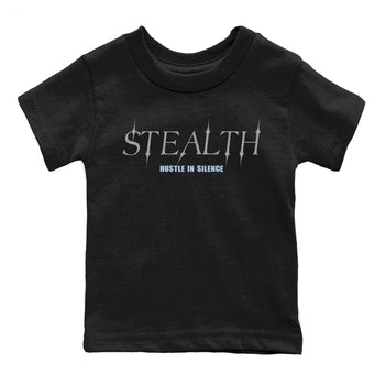 Sneakerfit for Sneakerheads – Sneaker Tees To Match Air Jordan 5 Wolf Grey Sneakers – Stealth Kids T-Shirt Black 2