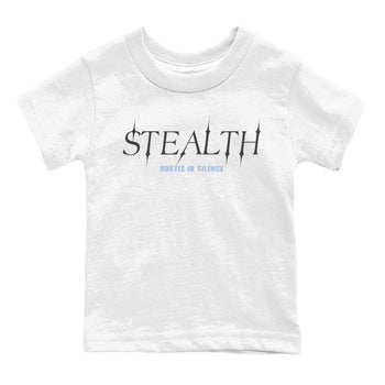 Sneakerfit for Sneakerheads – Sneaker Tees To Match Air Jordan 5 Wolf Grey Sneakers – Stealth Kids T-Shirt White 2