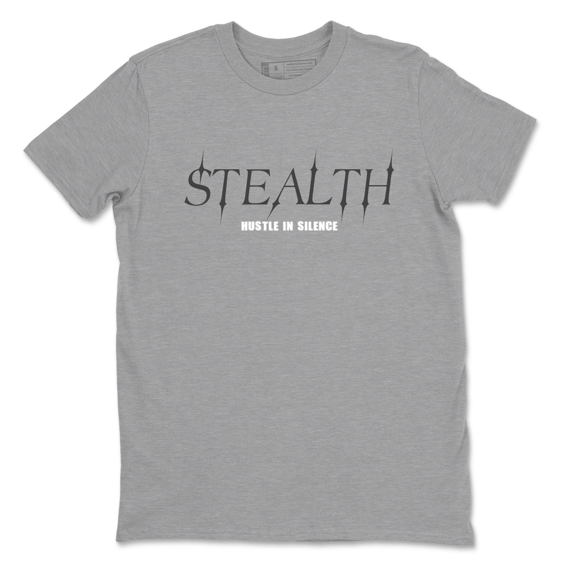 Sneakerfit for Sneakerheads – Sneaker Tees To Match Air Jordan 5 Wolf Grey Sneakers – Stealth Tee Heather Grey 2