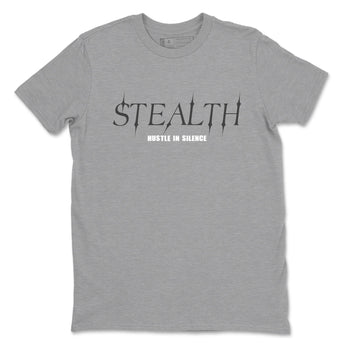 Sneakerfit for Sneakerheads – Sneaker Tees To Match Air Jordan 5 Wolf Grey Sneakers – Stealth Tee Heather Grey 2