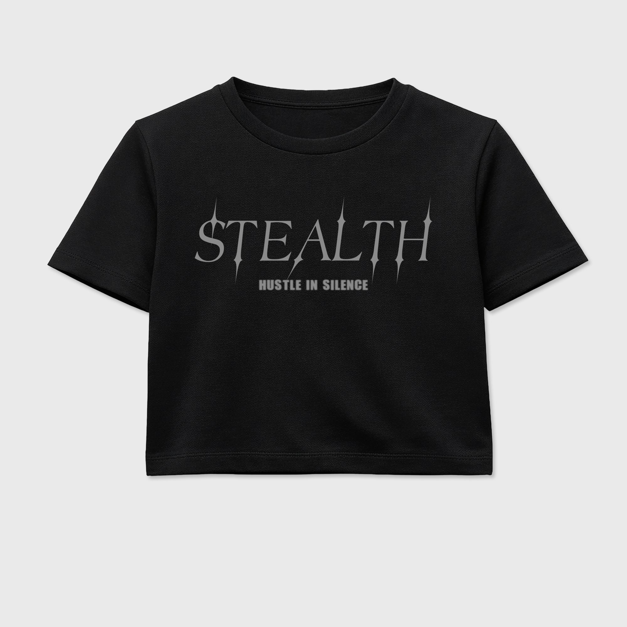 Sneaker match tees – Sneaker Tees To Match Air Jordan 6 Cap and Gown Shoes – Stealth Crop T-Shirt Black 2