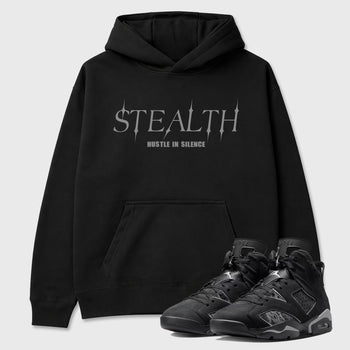Sneaker match tees – Sneaker Tees To Match Air Jordan 6 Cap and Gown Shoes – Stealth Tee Black 1