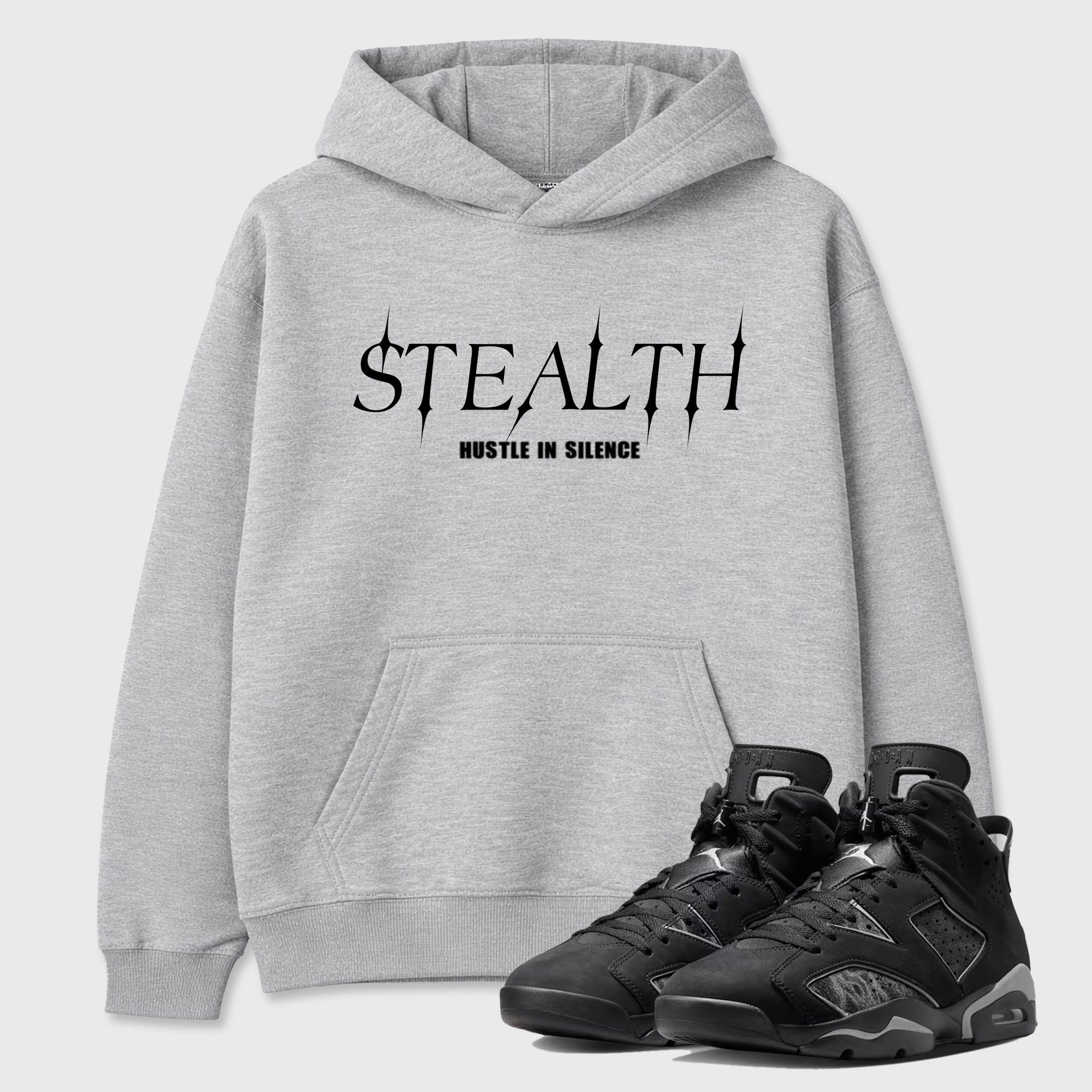 Sneaker match tees – Sneaker Tees To Match Air Jordan 6 Cap and Gown Shoes – Stealth Tee Heather Grey 1