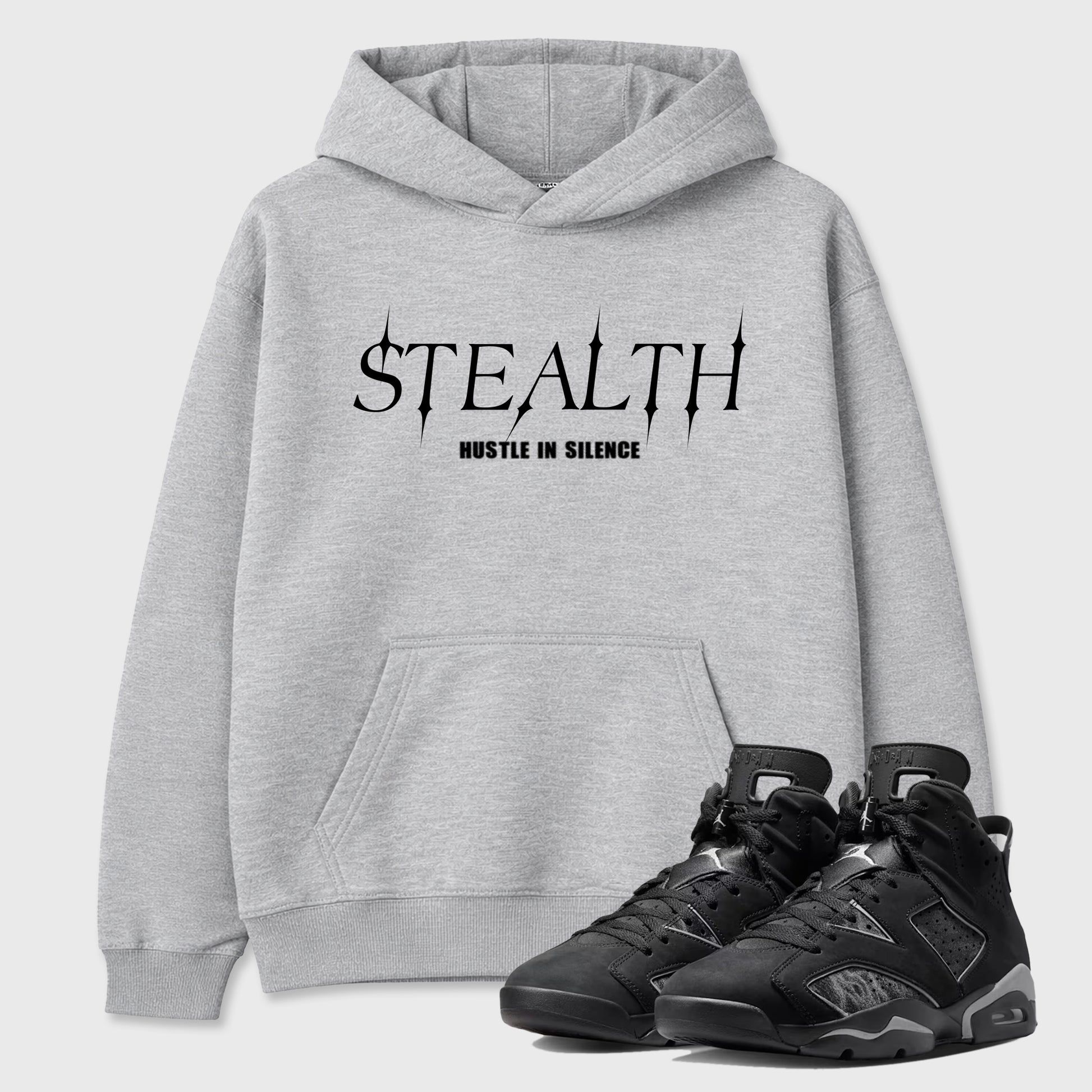 Sneaker match tees – Sneaker Tees To Match Air Jordan 6 Cap and Gown Shoes – Stealth Tee Heather Grey 1
