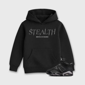 Sneaker match tees – Sneaker Tees To Match Air Jordan 6 Cap and Gown Shoes – Stealth Kids T-Shirt Black 1