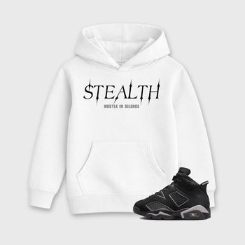 Sneaker match tees – Sneaker Tees To Match Air Jordan 6 Cap and Gown Shoes – Stealth Kids T-Shirt White 1