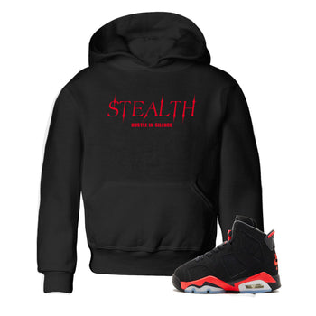 Sneaker match tees – Sneaker Tees To Match Air Jordan 6 Reverse Infrared Shoes – Stealth Kids T-Shirt Black 1