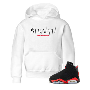 Sneaker match tees – Sneaker Tees To Match Air Jordan 6 Reverse Infrared Shoes – Stealth Kids T-Shirt White 1