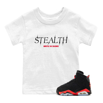 Sneaker match tees – Sneaker Tees To Match Air Jordan 6 Reverse Infrared Shoes – Stealth Kids T-Shirt White 1