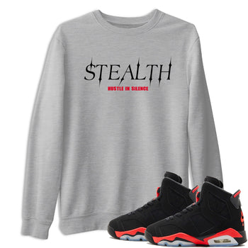 Sneaker match tees – Sneaker Tees To Match Air Jordan 6 Reverse Infrared Shoes – Stealth Tee Heather Grey 1