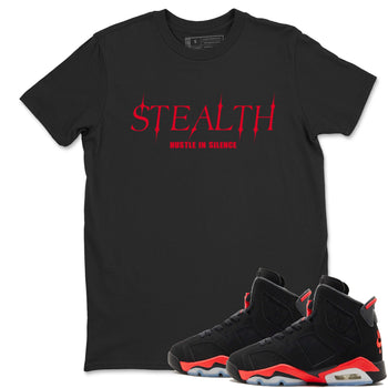 Sneaker match tees – Sneaker Tees To Match Air Jordan 6 Reverse Infrared Shoes – Stealth Tee Black 1