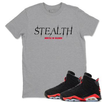 Sneaker match tees – Sneaker Tees To Match Air Jordan 6 Reverse Infrared Shoes – Stealth Tee Heather Grey 1