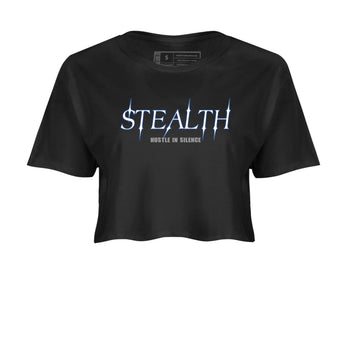 Sneaker match tees – Sneaker Tees To Match Air Jordan 9 Flint Grey Shoes – Stealth Crop T-Shirt Black 2