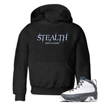 Sneaker match tees – Sneaker Tees To Match Air Jordan 9 Flint Grey Shoes – Stealth Kids T-Shirt Black 1