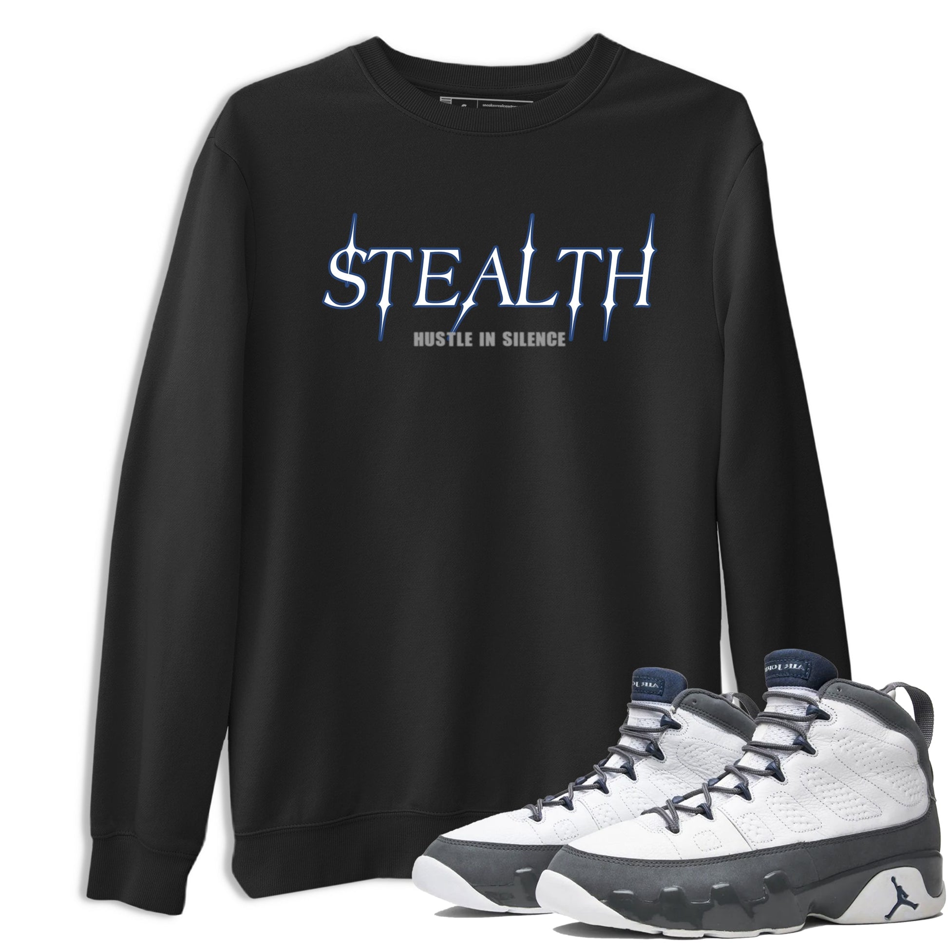 Sneaker match tees – Sneaker Tees To Match Air Jordan 9 Flint Grey Shoes – Stealth Tee Black 1