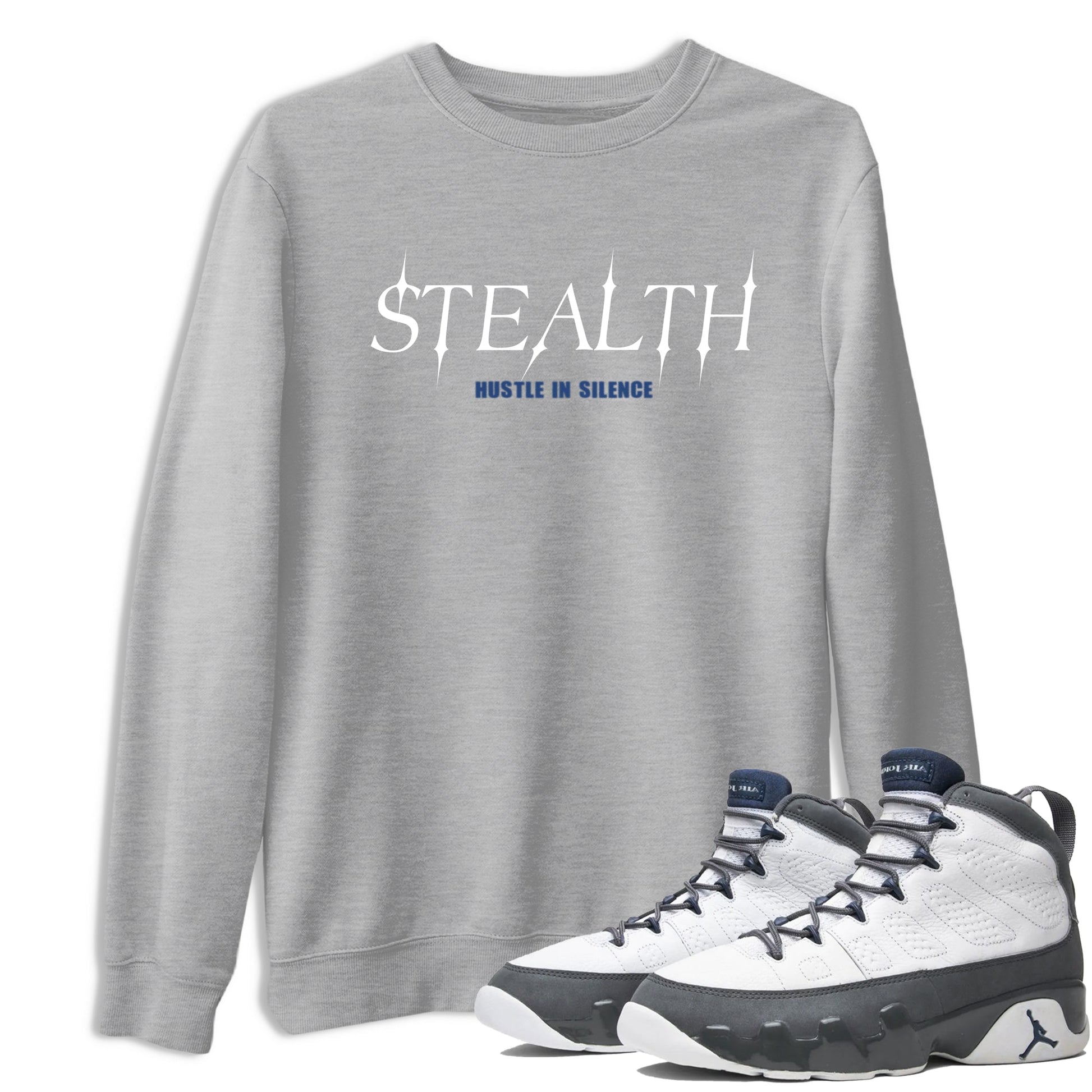 Sneaker match tees – Sneaker Tees To Match Air Jordan 9 Flint Grey Shoes – Stealth Tee Heather Grey 1