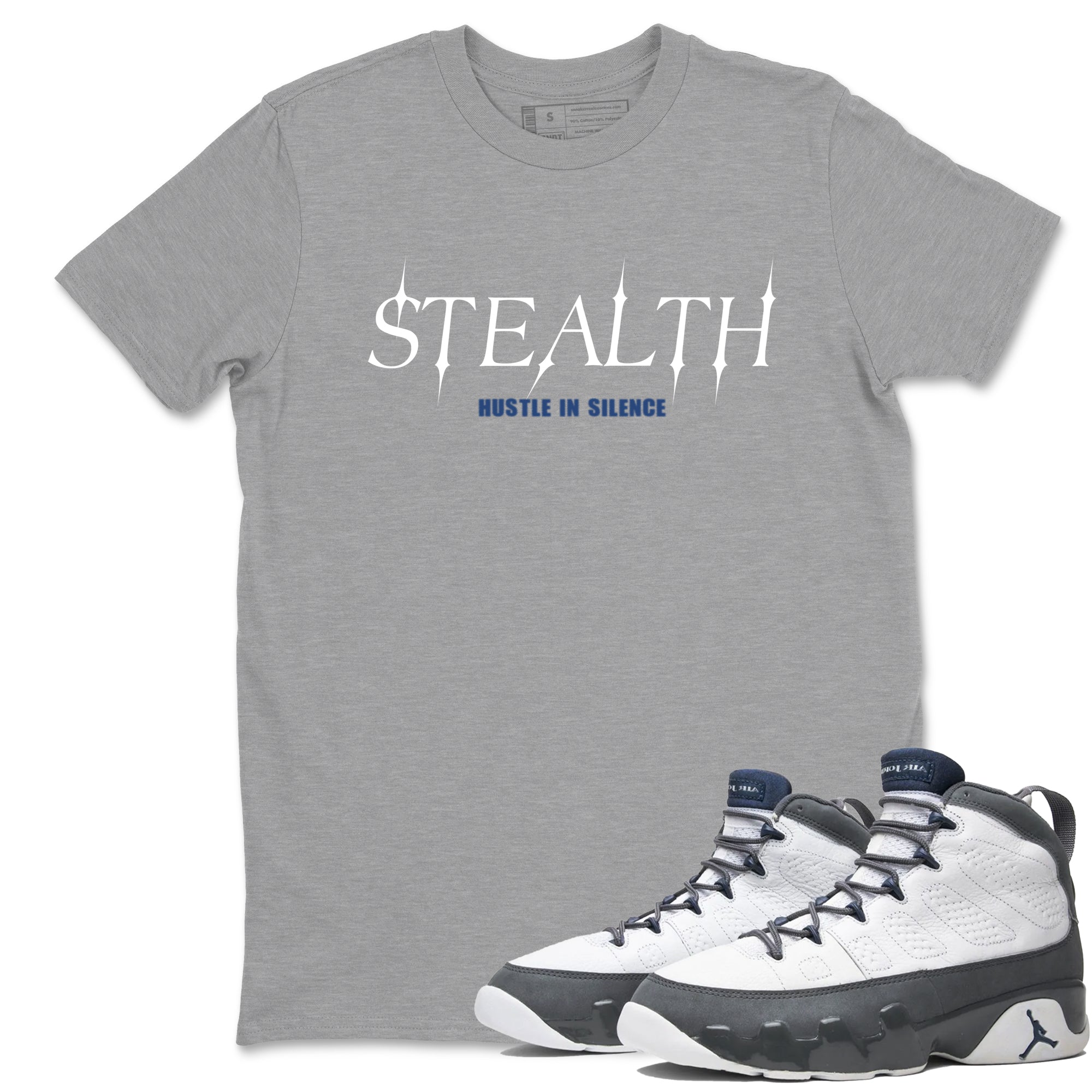 Sneaker match tees – Sneaker Tees To Match Air Jordan 9 Flint Grey Shoes – Stealth Tee Heather Grey 1