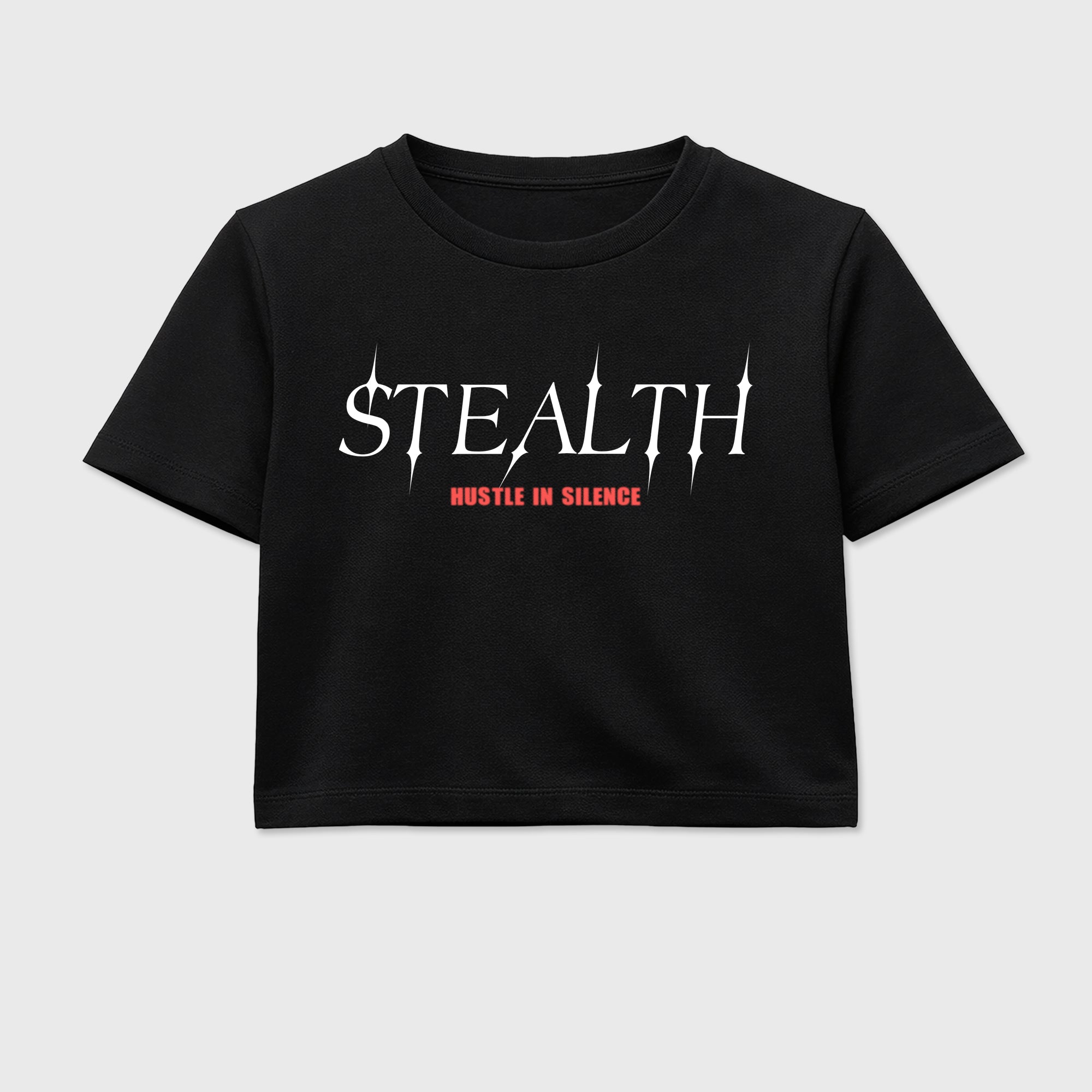 Sneaker match tees – Sneaker Tees To Match Air Max 90 Infrared Shoes – Stealth Crop T-Shirt Black 2
