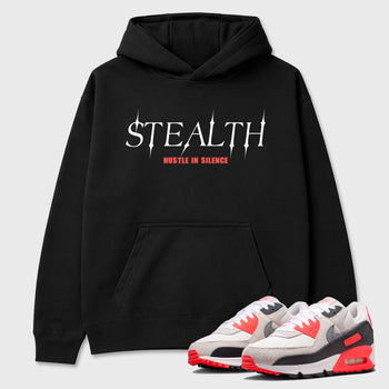 Sneaker match tees – Sneaker Tees To Match Air Max 90 Infrared Shoes – Stealth Tee Black 1