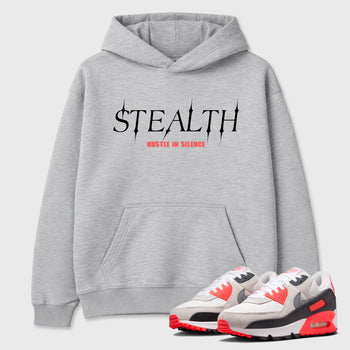 Sneaker match tees – Sneaker Tees To Match Air Max 90 Infrared Shoes – Stealth Tee Heather Grey 1