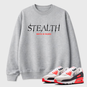 Sneaker match tees – Sneaker Tees To Match Air Max 90 Infrared Shoes – Stealth Tee Heather Grey 1