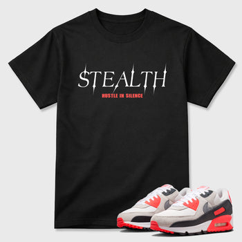 Sneaker match tees – Sneaker Tees To Match Air Max 90 Infrared Shoes – Stealth Tee Black 1