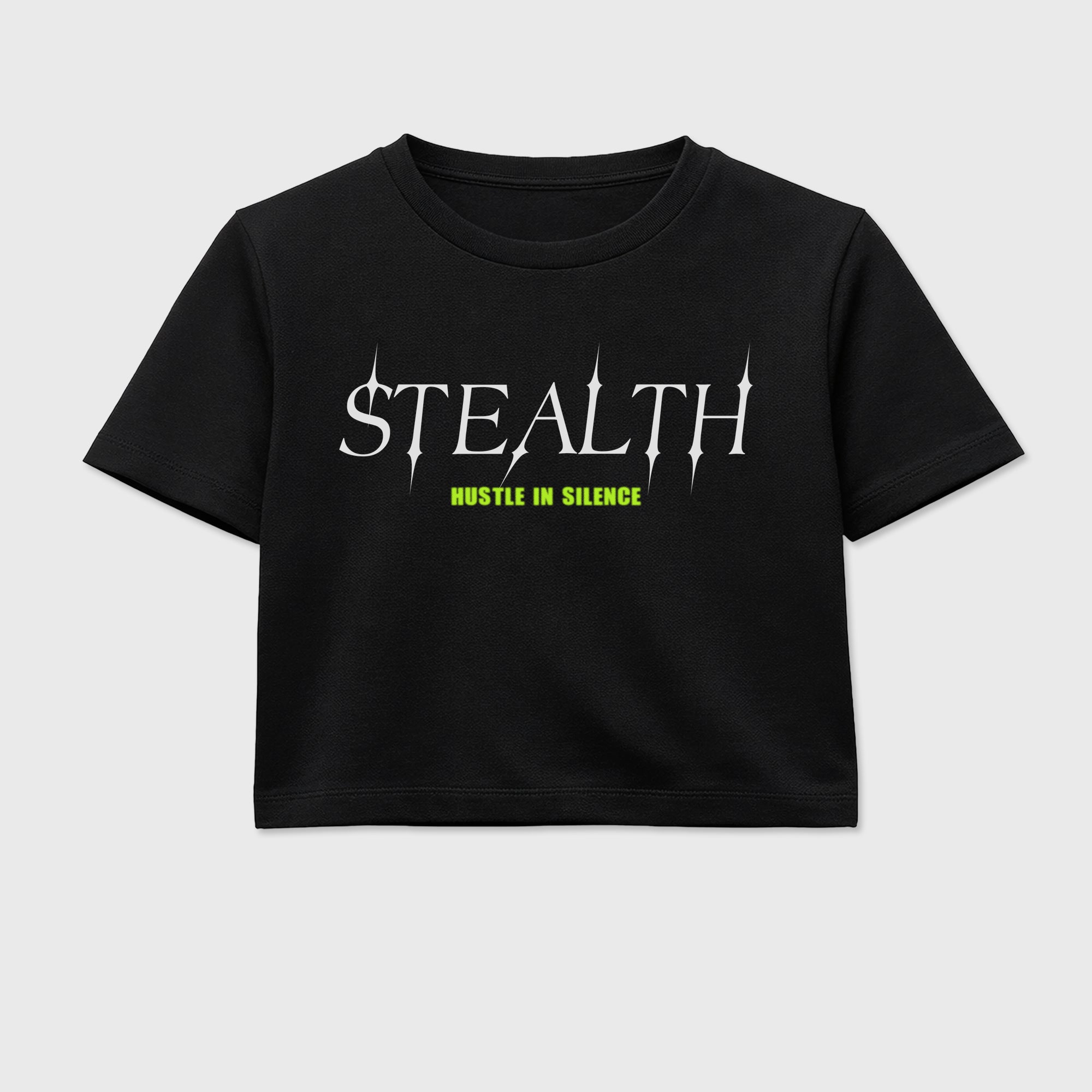 Sneakerfit graphic tee destination – Sneaker Tees To Match Air Max 95 Neon Yellow Sneakers – Stealth Crop T-Shirt Black 2