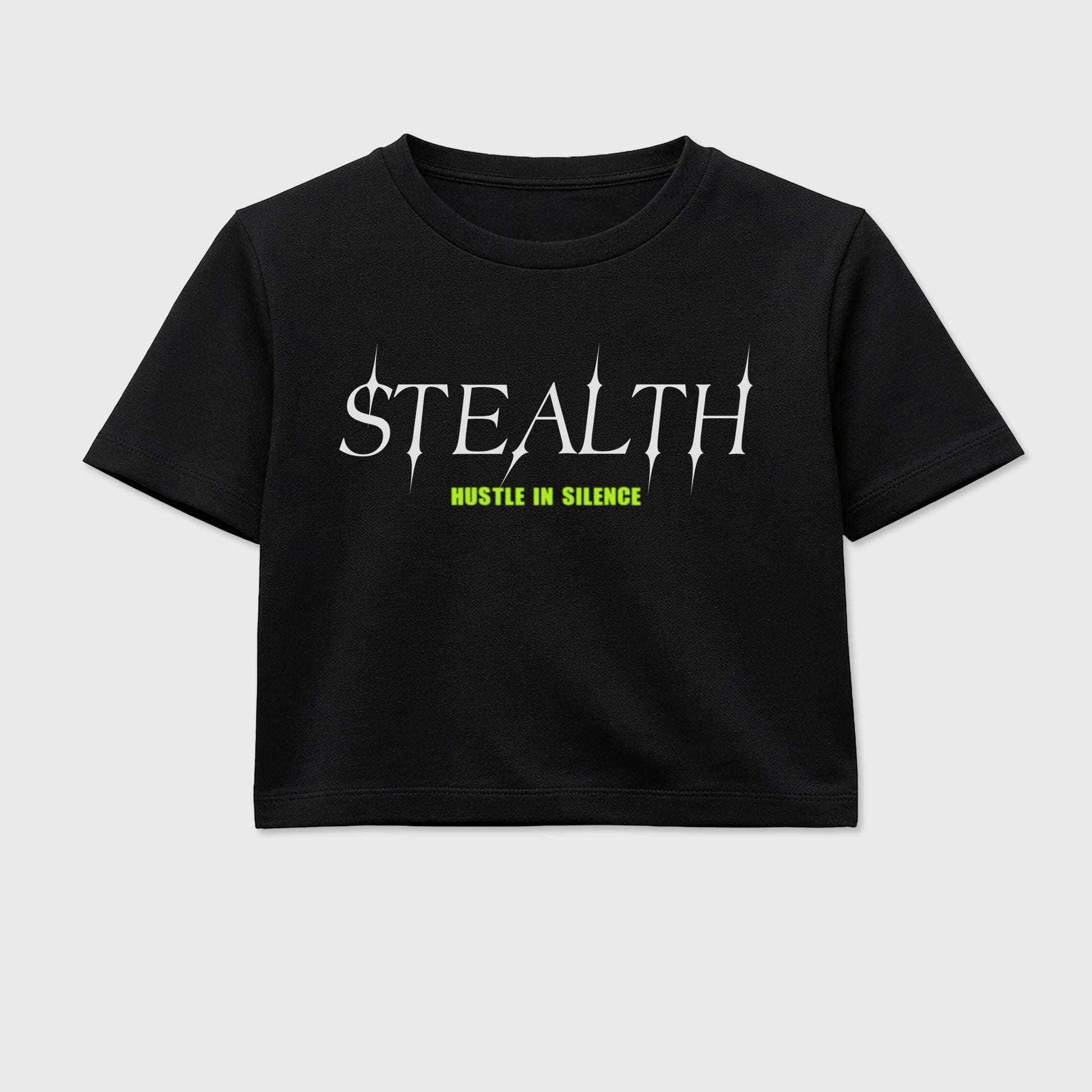 Sneakerfit graphic tee destination – Sneaker Tees To Match Air Max 95 Neon Yellow Sneakers – Stealth Crop T-Shirt Black 2