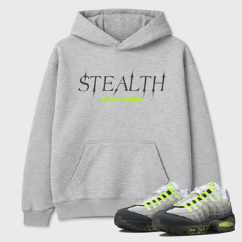 Sneakerfit graphic tee destination – Sneaker Tees To Match Air Max 95 Neon Yellow Sneakers – Stealth Tee Heather Grey 1
