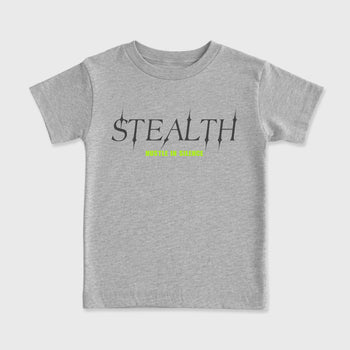 Sneakerfit graphic tee destination – Sneaker Tees To Match Air Max 95 Neon Yellow Sneakers – Stealth Kids T-Shirt Heather Grey 2
