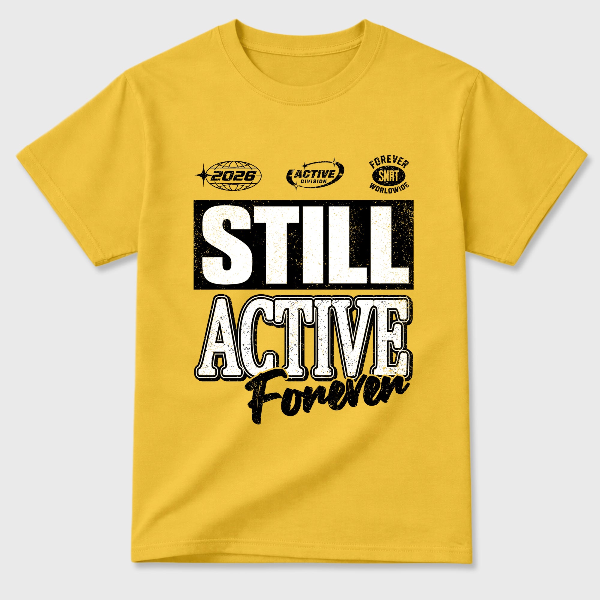 Still Active Graphic T-Shirt featuring original streetwear artwork designed to match the Air Jordan 4 Tour Yellow. Daisy 2 Graphic T-Shirt.