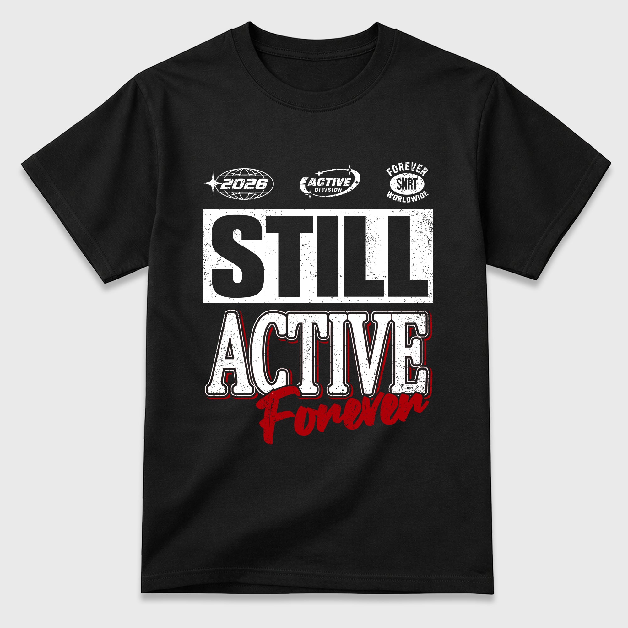 Still Active Graphic T-Shirt featuring original streetwear artwork designed to match the Air Jordan 9 True Red. Black 2 Graphic T-Shirt.