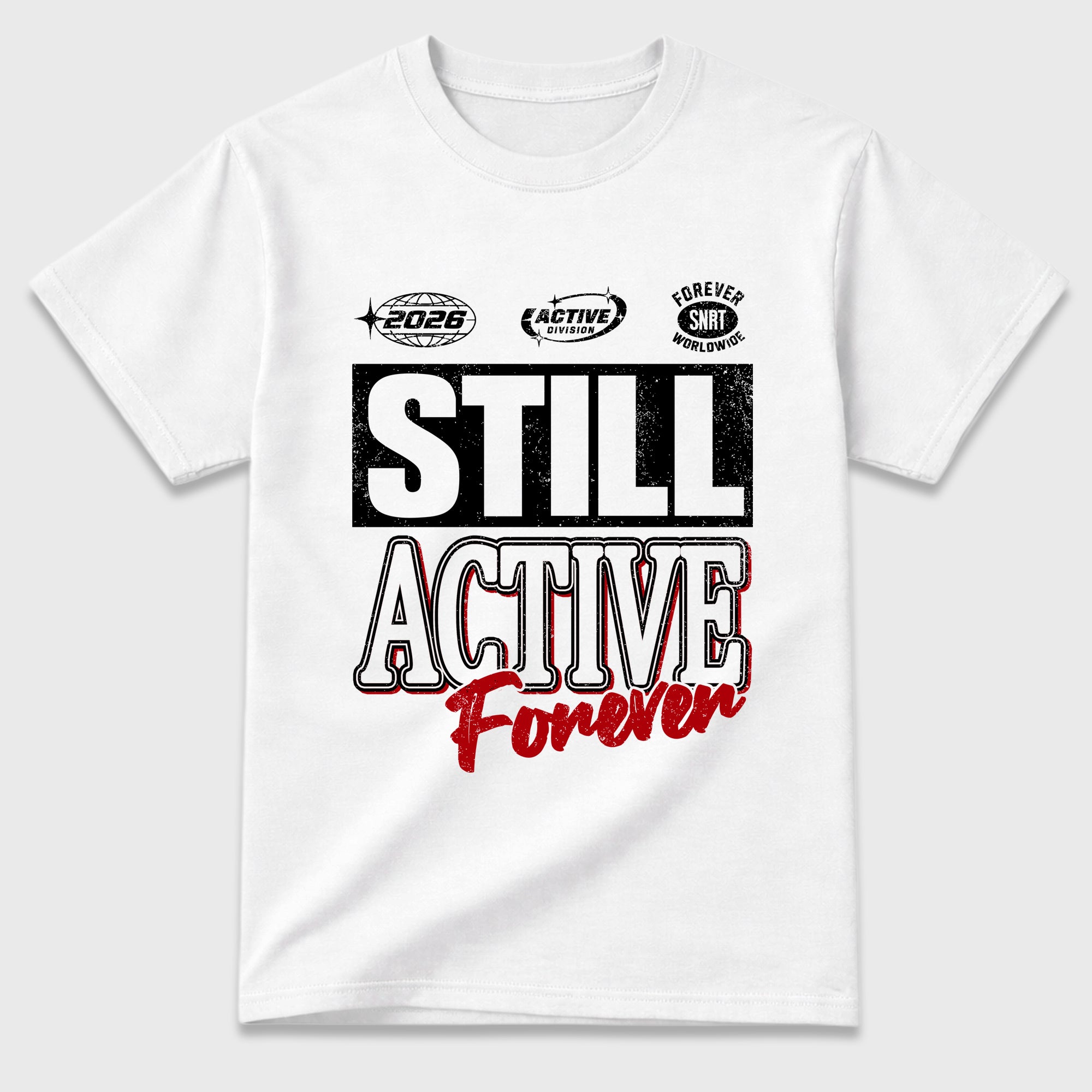 Still Active Graphic T-Shirt featuring original streetwear artwork designed to match the Air Jordan 9 True Red. White 2 Graphic T-Shirt.