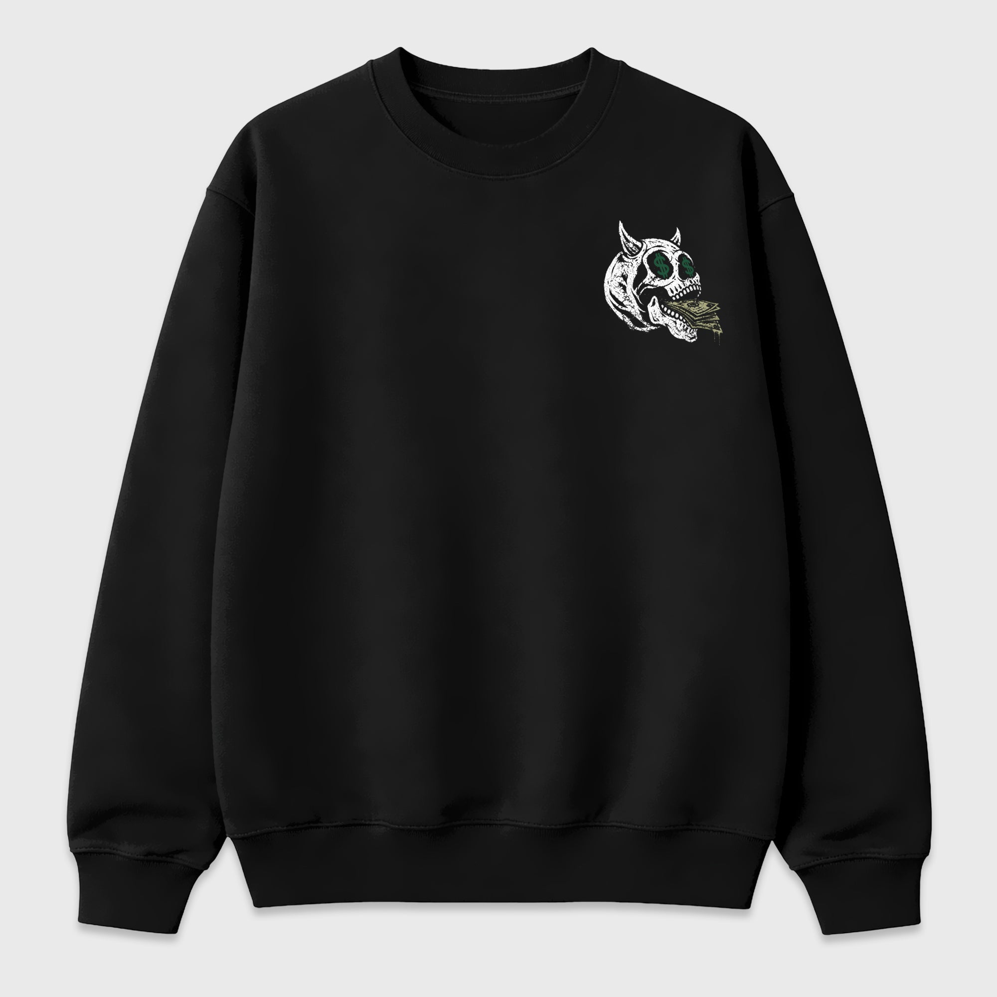 Still Laughing Stackig Up Black Graphic Sweatshirt - 3, a graphic streetwear sweatshirt inspired by  AJ9 Bucks sneakers for an easy coordinated sneaker fit.