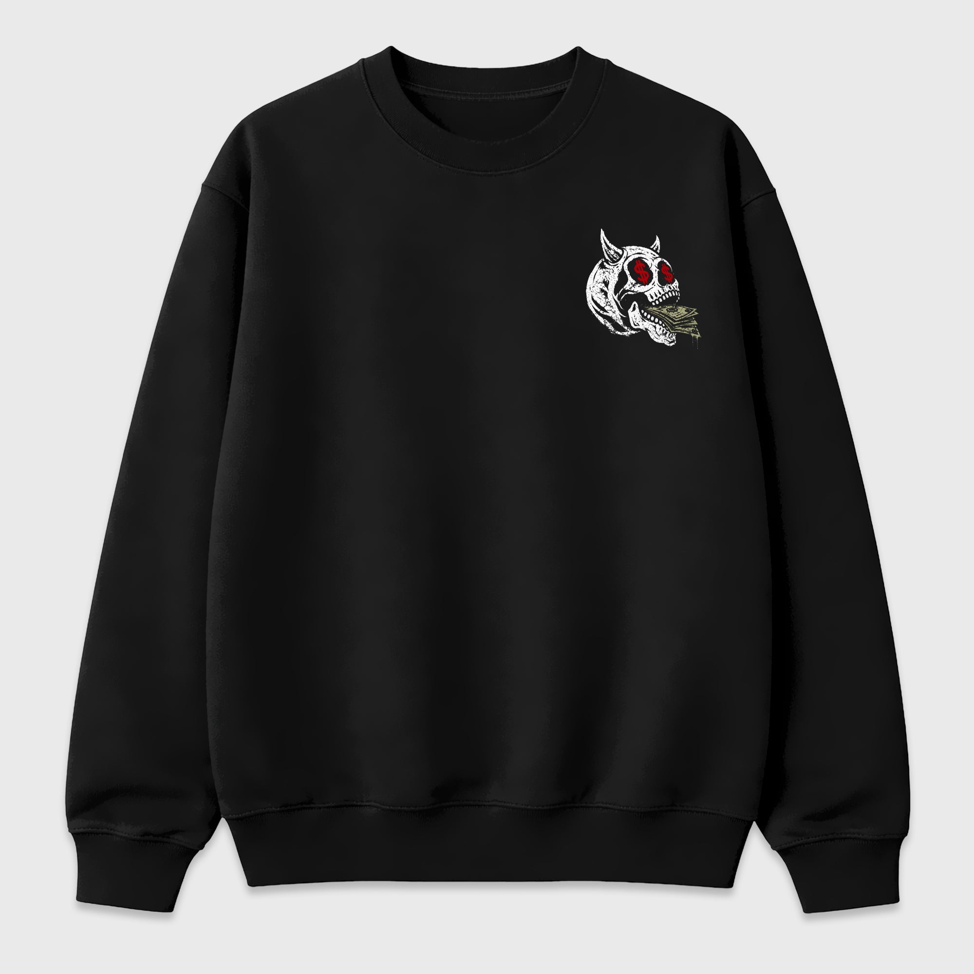 Still Laughing Stackig Up Black Graphic Sweatshirt - 3, a graphic streetwear sweatshirt inspired by Air Jordan 9 Retro Space Jam sneakers for an easy coordinated sneaker fit.