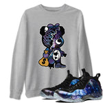 Air Foamposite One Galaxy shirts to match jordans Stitched Hustle Bear unique Halloween sneaker tee Air Foamposite One Galaxy SNRT Sneaker Release Tees unisex cotton Heather Grey 1 crew neck shirts