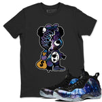 Air Foamposite One Galaxy shirts to match jordans Stitched Hustle Bear unique Halloween sneaker tee Air Foamposite One Galaxy SNRT Sneaker Release Tees unisex cotton Black 1 crew neck shirts