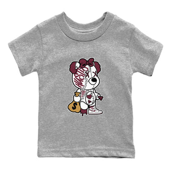 Air Jordan 1 High OG Metallic Burgundy shirts to match jordans Stitched Hustle Bear unique Halloween sneaker tee Air Jordan 1 Metallic Burgundy SNRT Sneaker Tees streetwear brand Baby and Youth Heather Grey 2 cotton tee