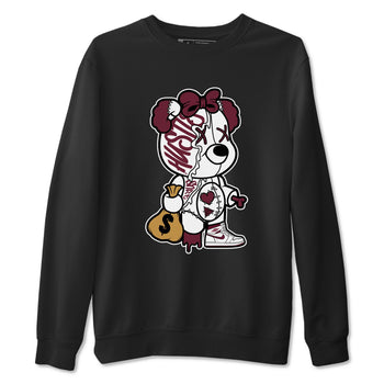 Air Jordan 1 High OG Metallic Burgundy shirts to match jordans Stitched Hustle Bear unique Halloween sneaker tee Air Jordan 1 Metallic Burgundy SNRT Sneaker Tees streetwear brand Black 2 unisex cotton tee