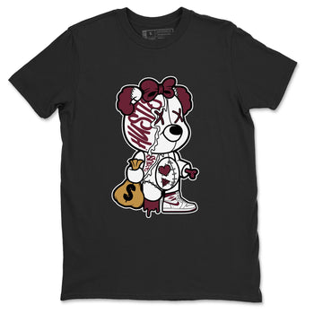 Air Jordan 1 High OG Metallic Burgundy shirts to match jordans Stitched Hustle Bear unique Halloween sneaker tee Air Jordan 1 Metallic Burgundy SNRT Sneaker Tees streetwear brand Black 2 unisex cotton tee