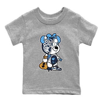 1s Obsidian shirts to match jordans Stitched Hustle Bear sneaker match tees Air Jordan 1 Low OG Obsidian match shoes to clothes SNRT Sneaker Tees Youth Baby Heather Grey 2 tee