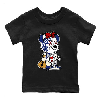 1s Rare Air shirts to match jordans Stitched Hustle Bear sneaker match tees Air Jordan 1 High OG Rare Air Deep Royal Blue match shoes to clothes SNRT Sneaker Tees Youth Baby Black 2 tee